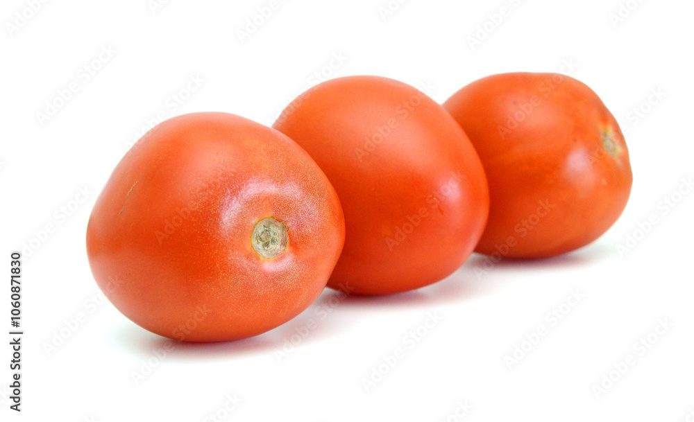 Plum tomatoes on white background Plum tomatoes on white background