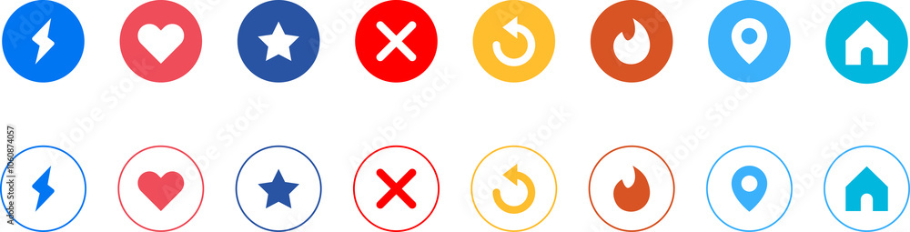 Social media generic reaction icons set. Social media dating icons. Design for web and mobile app Social media generic reaction icons set. Social media dating icons. Design for web and mobile app