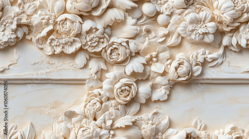 Seamless background, Antique inspired wall with subtle molding details