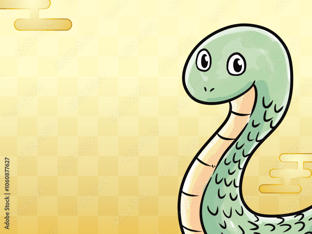 Fototapeta premium 巳年 蛇の年賀状