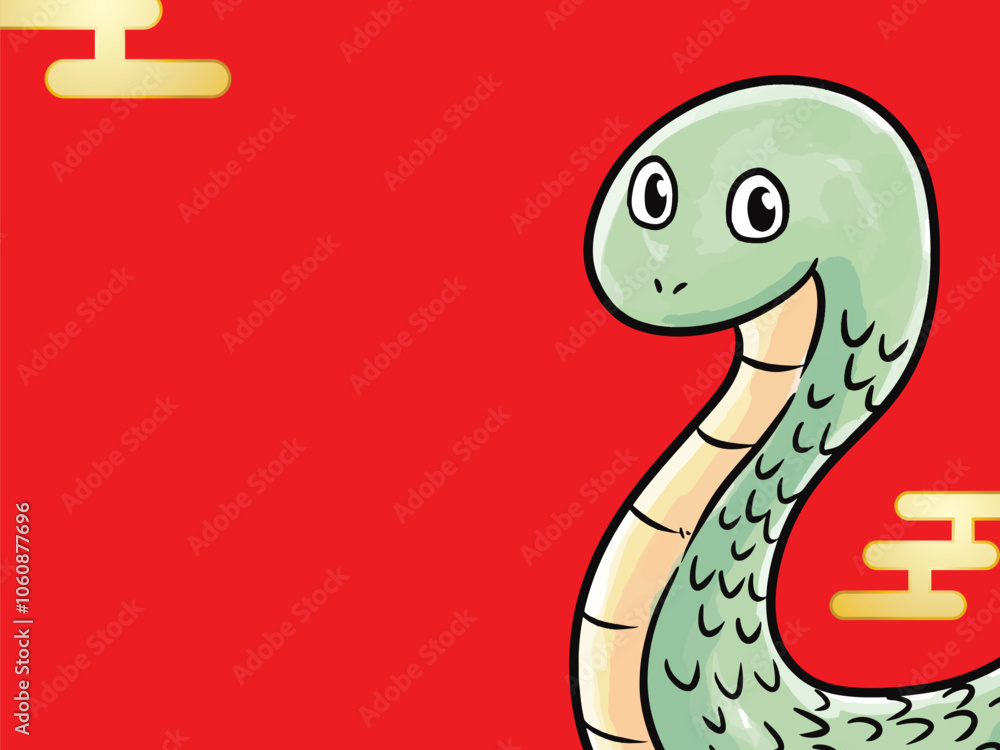 Obraz premium 巳年 蛇の年賀状 