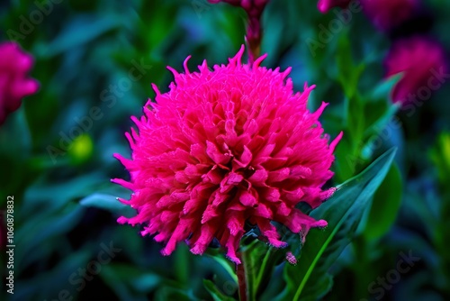 celosia celebration a vibrant pom pom like celosia in a bright p photo