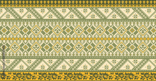 Obraz na płótnie seamless beautiful wallpaper cards border design floral leaf vintage ornament Victorian geometric ethnic print paisley pattern w salonie