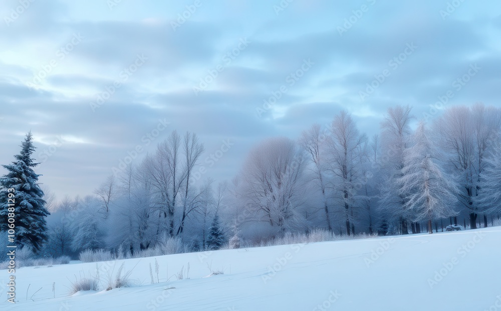A snowman standing tall in a wintry landscape surrounded by snow-covered trees and a cloudy sky, chilly, seasonal, tranquil A snowman standing tall in a wintry landscape surrounded by snow-covered trees and a cloudy sky, chilly, seasonal, tranquil