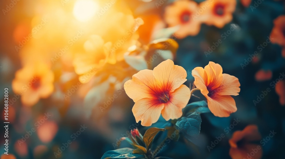 Vibrant petals glowing in sunlight, rich color saturation, intricate petal texture, gentle natural light, botanical background blur Vibrant petals glowing in sunlight, rich color saturation, intricate petal texture, gentle natural light, botanical background blur