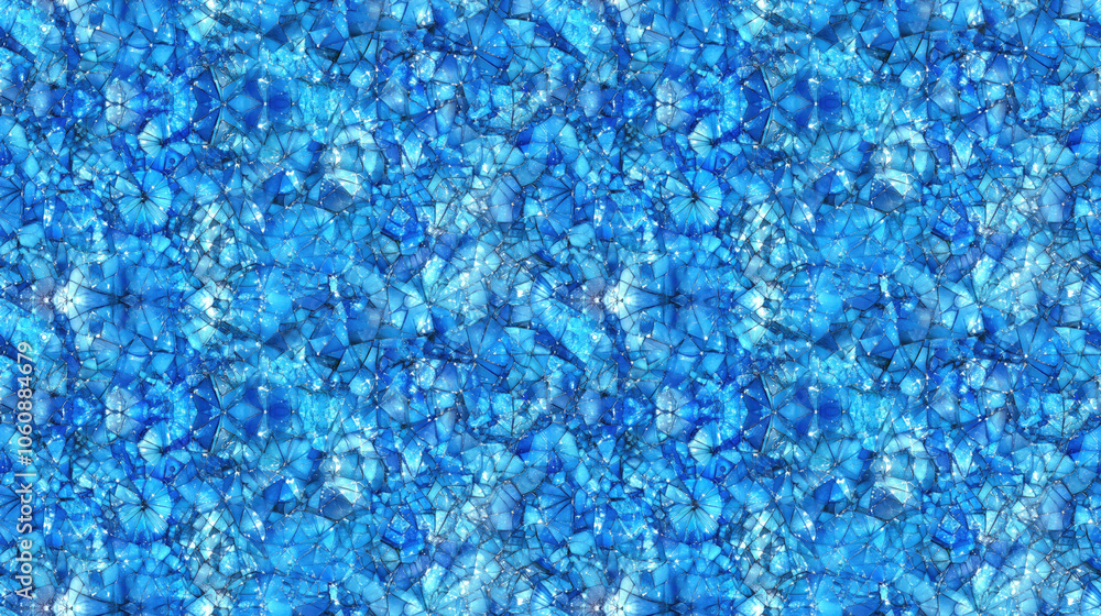 Seamless kaleidoscope pattern featuring abstract shapes in soothing blue tones perfect for bohemian swimwear design decorative textiles artistic wallpaper Seamless kaleidoscope pattern featuring abstract shapes in soothing blue tones perfect for bohemian swimwear design decorative textiles artistic wallpaper