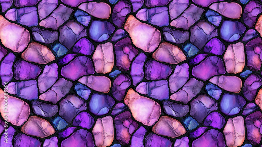 Trendy seamless pattern featuring vibrant alcohol ink backgrounds and violet church window mosaics perfect for contemporary interior design Trendy seamless pattern featuring vibrant alcohol ink backgrounds and violet church window mosaics perfect for contemporary interior design