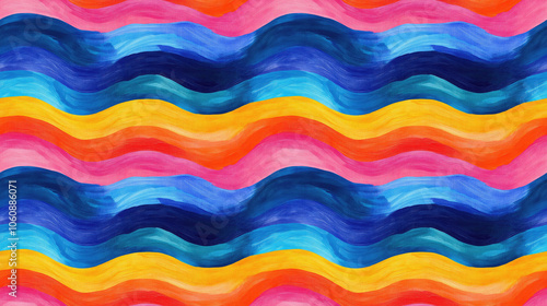 Colorful seamless tie dye pattern featuring vibrant hand drawn stripes perfect for trendy wallpaper and artistic designs