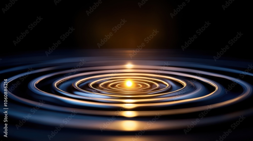 Fototapeta premium Golden Ripples Abstract Background