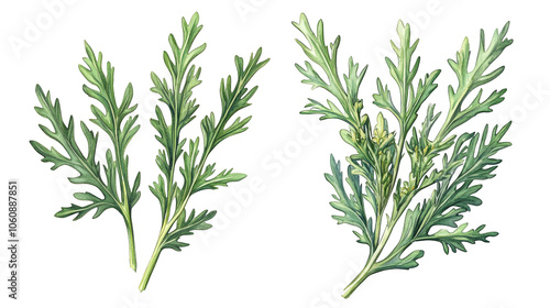 Flourishing rosemary plants, vibrant green herbs in a garden setting, ideal for culinary and aromatic uses