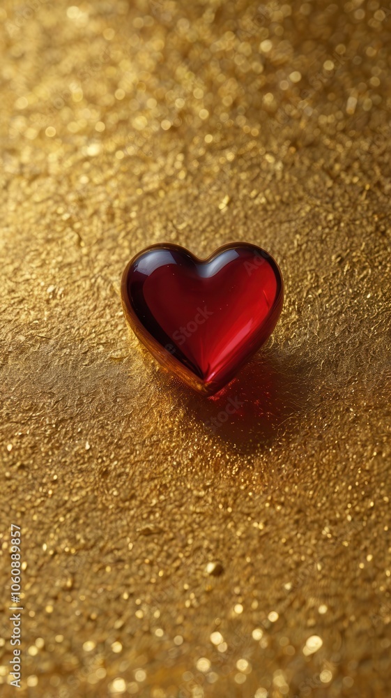 Fototapeta premium Gold, Heart, Golden Heart, Shiny, Sequins, Pendant, Necklace