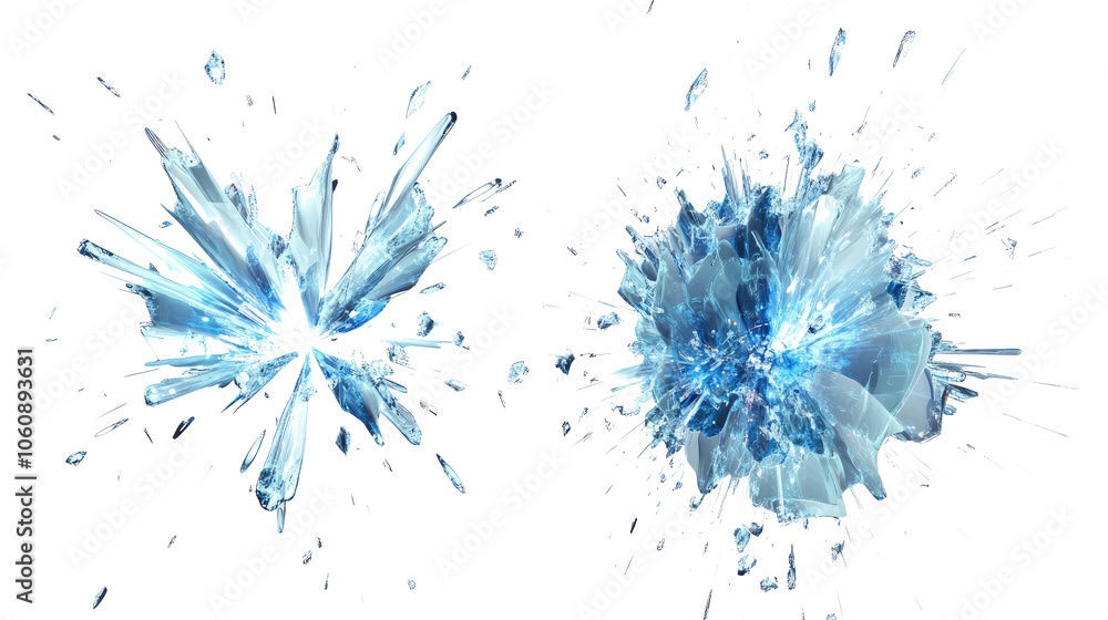 Blue Firework Explosions in Various Shapes on Transparent Background Generative AI Blue Firework Explosions in Various Shapes on Transparent Background Generative AI
