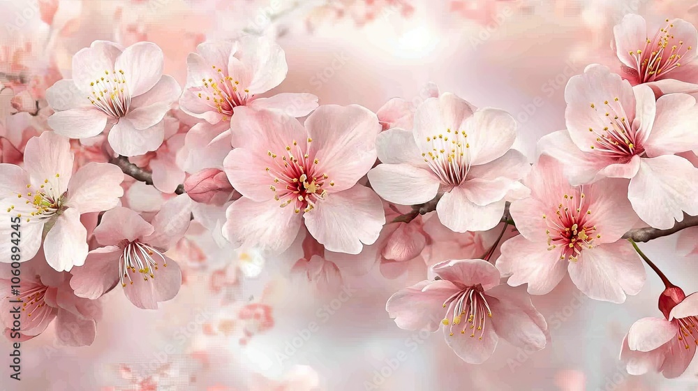 Stunning Close-up of Blossoming Cherry Flowers Stunning Close-up of Blossoming Cherry Flowers