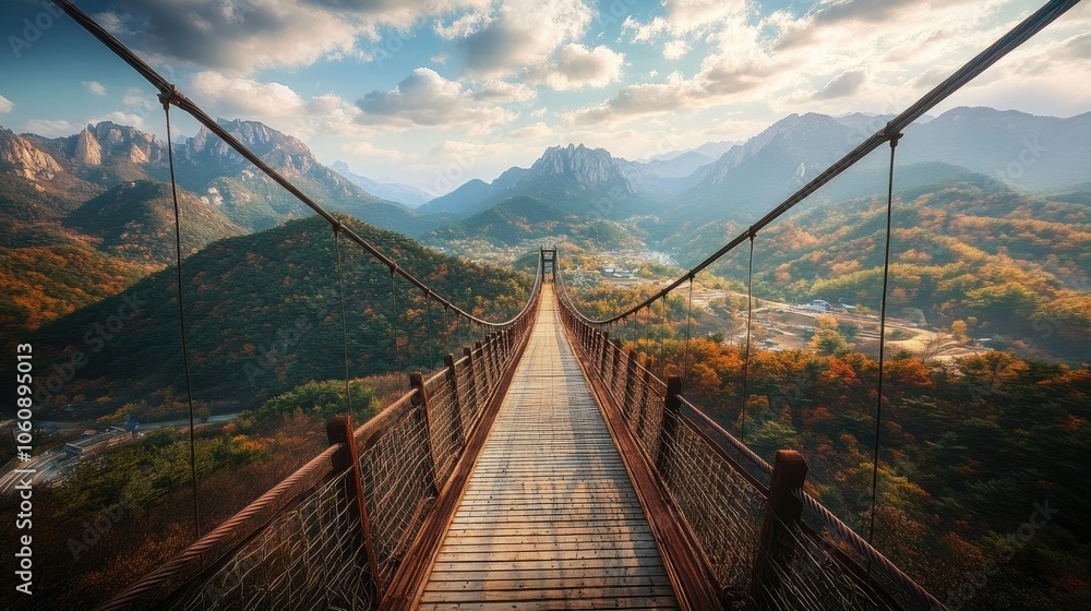 Obraz premium Scenic View from Sogeumsan Bridge at Sunset