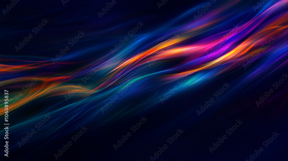 Abstract background with flowing purple, blue, orange, and pink light waves. Dark background with smooth, colorful gradients. Mystical and vibrant concept Abstract background with flowing purple, blue, orange, and pink light waves. Dark background with smooth, colorful gradients. Mystical and vibrant concept
