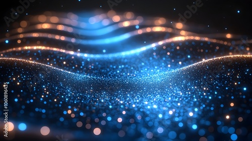 Glowing Abstract Digital Background with Cyber Technology Concept Design