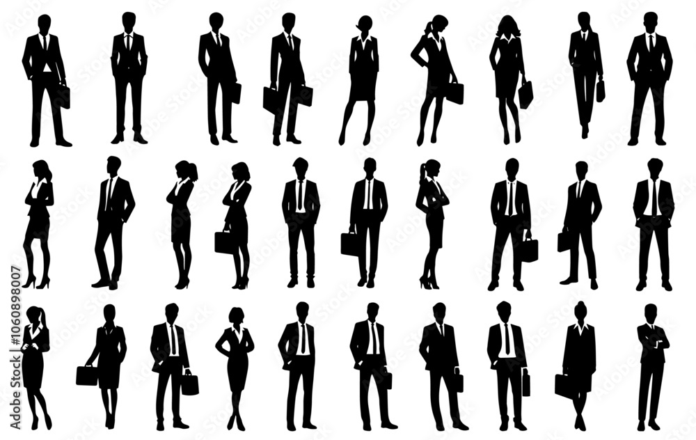 business professional silhouettes in various poses business professional silhouettes in various poses