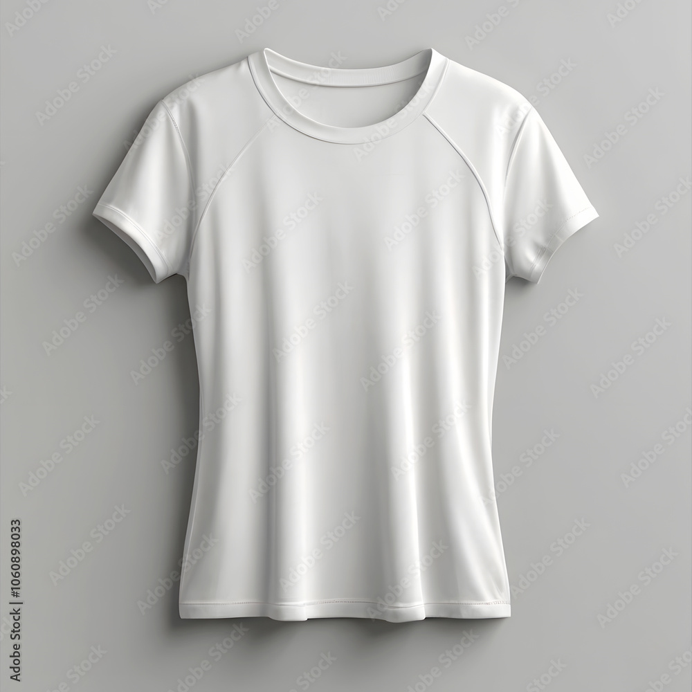 Mockup 3D white womens sports tshirt mockup front view Mockup 3D white womens sports tshirt mockup front view