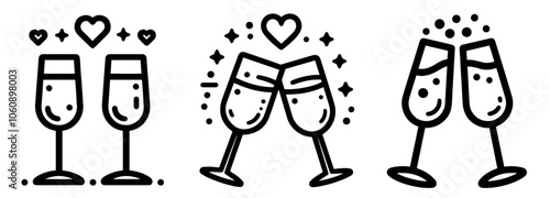 celebration champagne glasses clinking