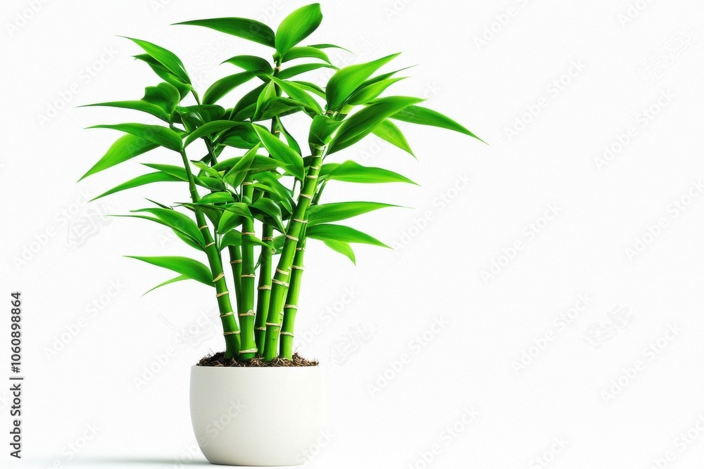 Fototapeta premium Stylized 3D Bamboo Shoot Illustration in a Pot