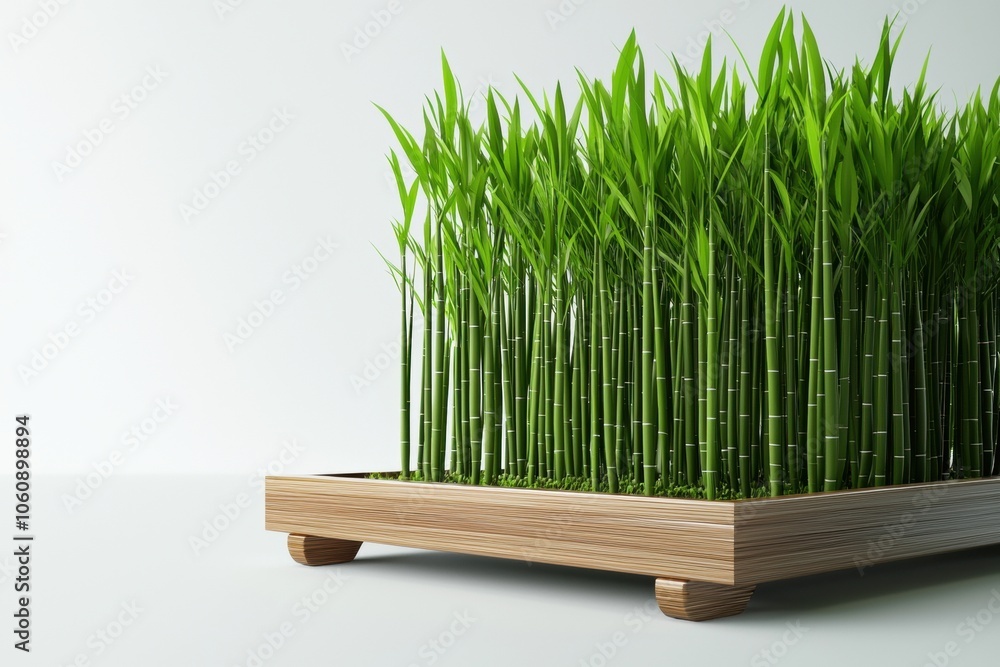 Stylized 3D Illustration of Green Bamboo Shoots Stylized 3D Illustration of Green Bamboo Shoots