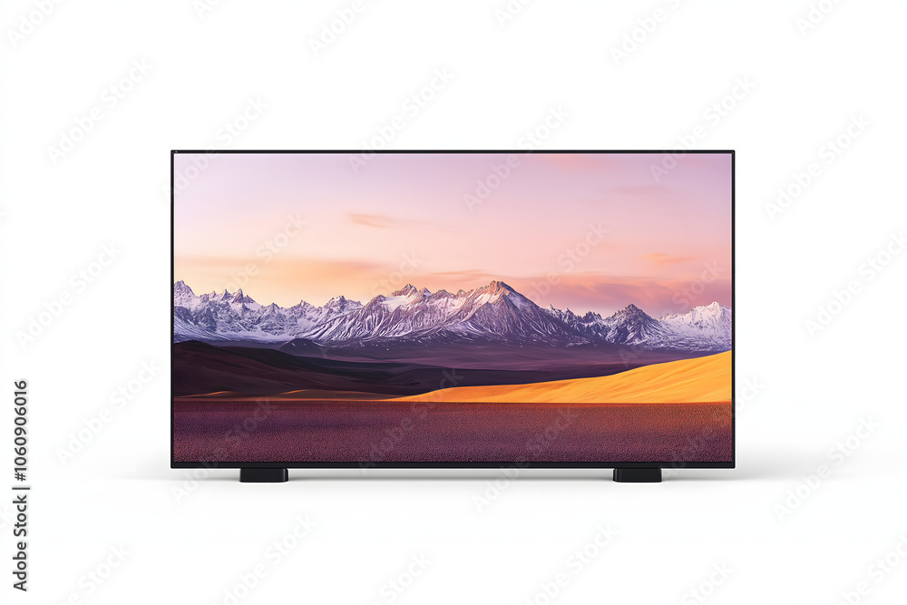 Fototapeta premium Ultra-Thin Bezel-Less OLED TV Frame – Reflective Glass Screen for Modern Elegance on Transparent Background