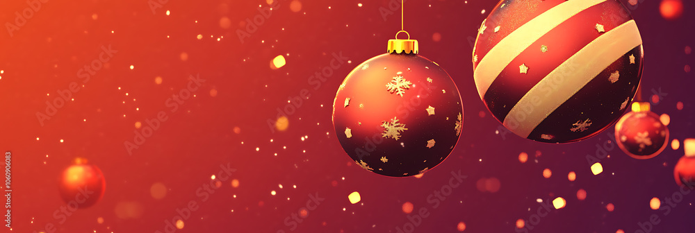 Fototapeta premium Christmas, panorama wallpaper, a family festival to celebrate happiness