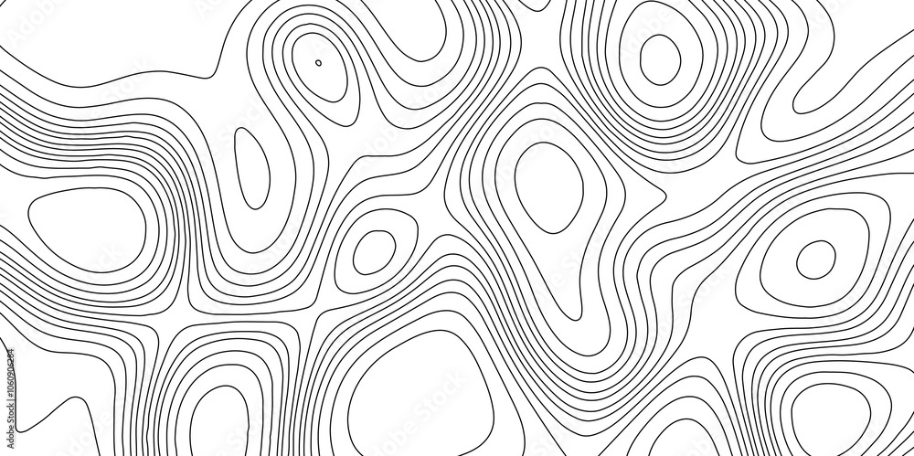 Black and white landscape with mountains and hills geographic ornament topography stylized height of the lines map, terrain map contours trail geographic relief vintage outdoors style cartography. Black and white landscape with mountains and hills geographic ornament topography stylized height of the lines map, terrain map contours trail geographic relief vintage outdoors style cartography.