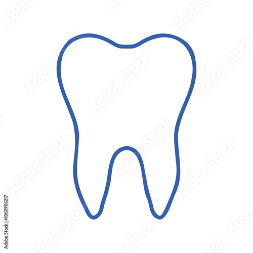 Tooth outline icon symbol design  sign. Simple tooth outline silhouette on a white background. Dentist cocnept. Modern minimalist toot icon . Web site and mobile app design vector element.