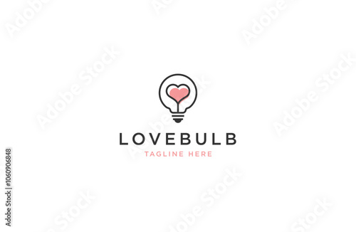 Free Download Love bulb with line art style logo icon design template flat vector - GFXLoad