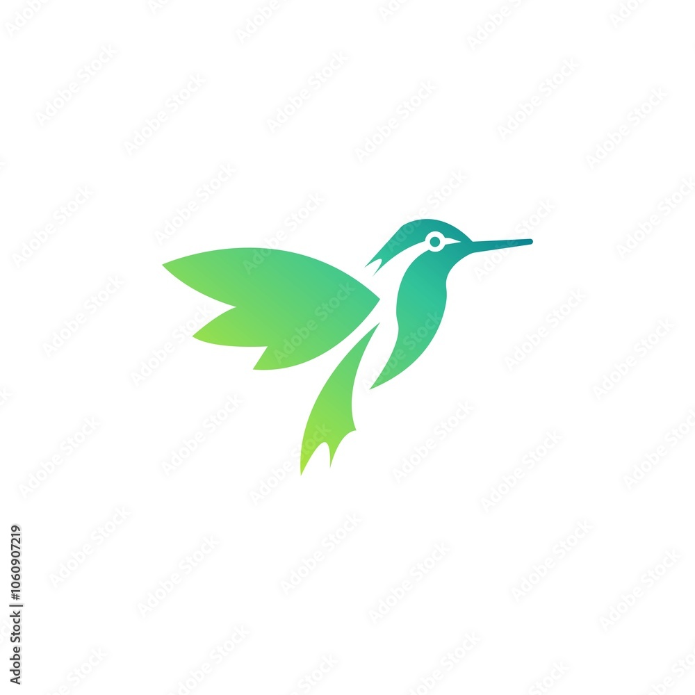 Obraz premium Flying bird gradient vector logo template design