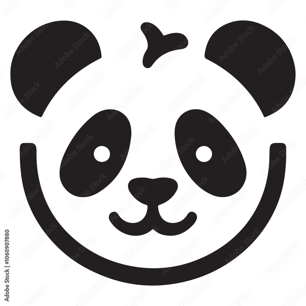 Simple Panda Face Icon Illustration Simple Panda Face Icon Illustration