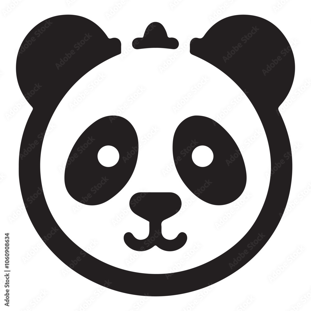 Cute Panda Face Icon Illustration art Cute Panda Face Icon Illustration art