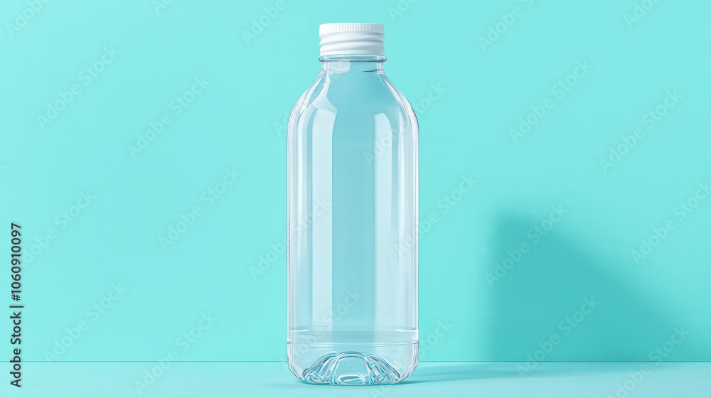 Clear water bottle design, minimalist style, suitable for text placement, vibrant colors, ideal for branding, eco-friendly theme, simple and modern aesthetic. Clear water bottle design, minimalist style, suitable for text placement, vibrant colors, ideal for branding, eco-friendly theme, simple and modern aesthetic.