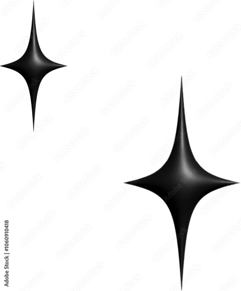 3d black stars isolated on white background 3d black stars isolated on white background