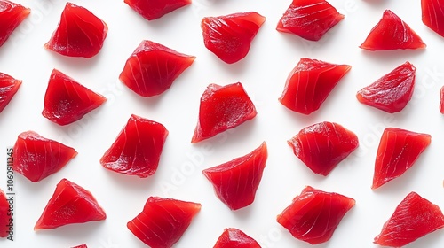 Red candy pattern on white background