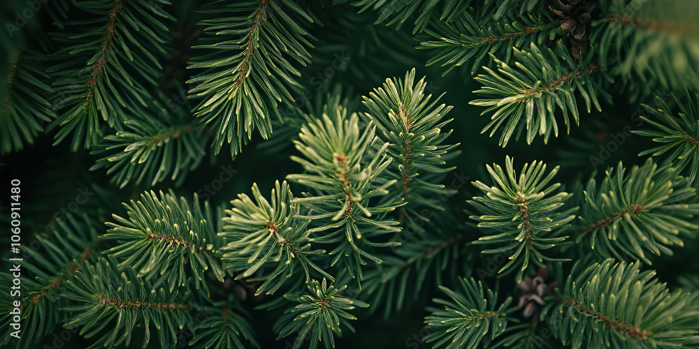 Natural Green Pine Foliage Texture Background Natural Green Pine Foliage Texture Background