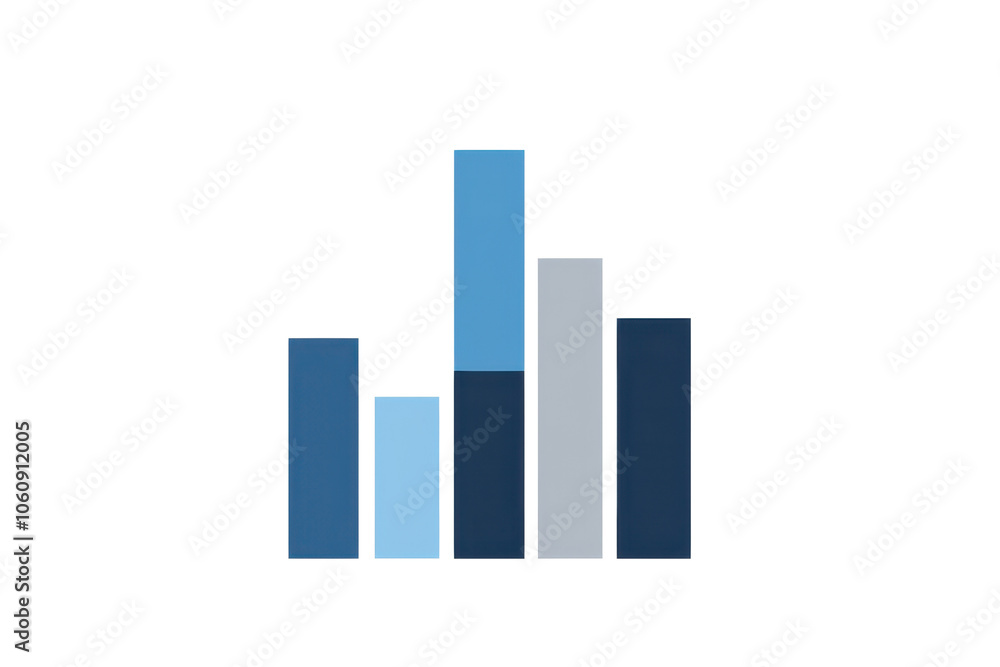 Abstract digital illustration displaying a bar chart with blue-colored bars on a transparent background, symbolizing data and analytics. Abstract digital illustration displaying a bar chart with blue-colored bars on a transparent background, symbolizing data and analytics.