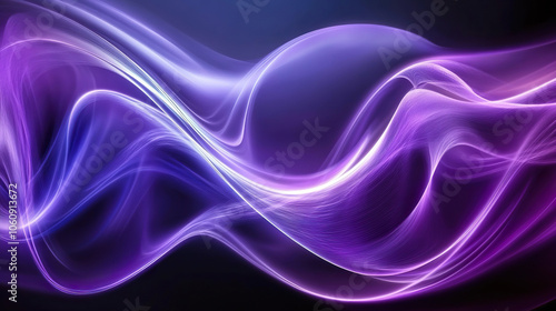 Wallpaper Mural Vibrant Purple Abstract Waves with Luminous Flowing Lines and Dynamic Movement Torontodigital.ca