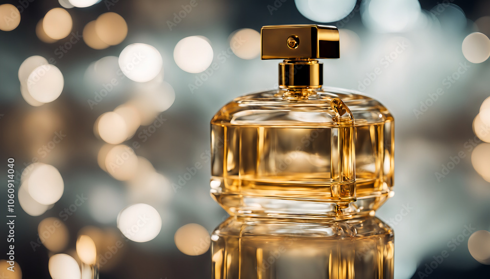 Elegant Glass Perfume Bottle with Reflection Elegant Glass Perfume Bottle with Reflection