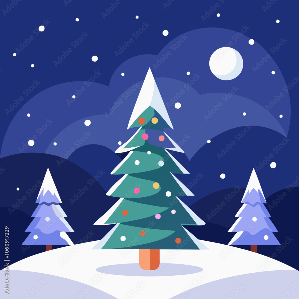 Obraz premium Snow holiday Christmas winter tree white background