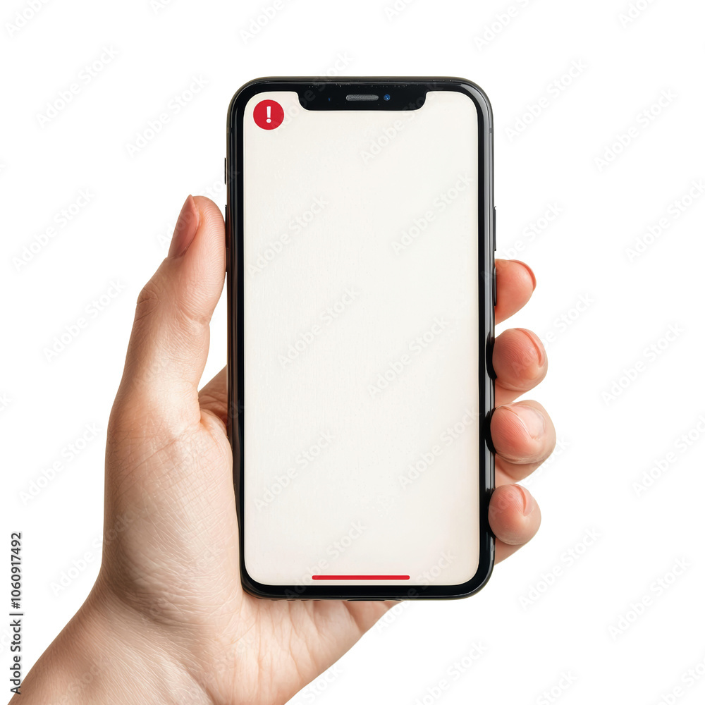 Hand Holding Smartphone with Blank Screen Design Hand Holding Smartphone with Blank Screen Design