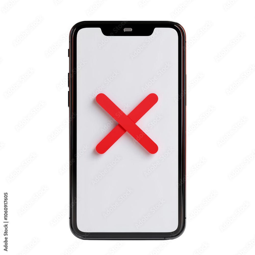 Obraz premium Red Cross Symbol on Smartphone Screen Background