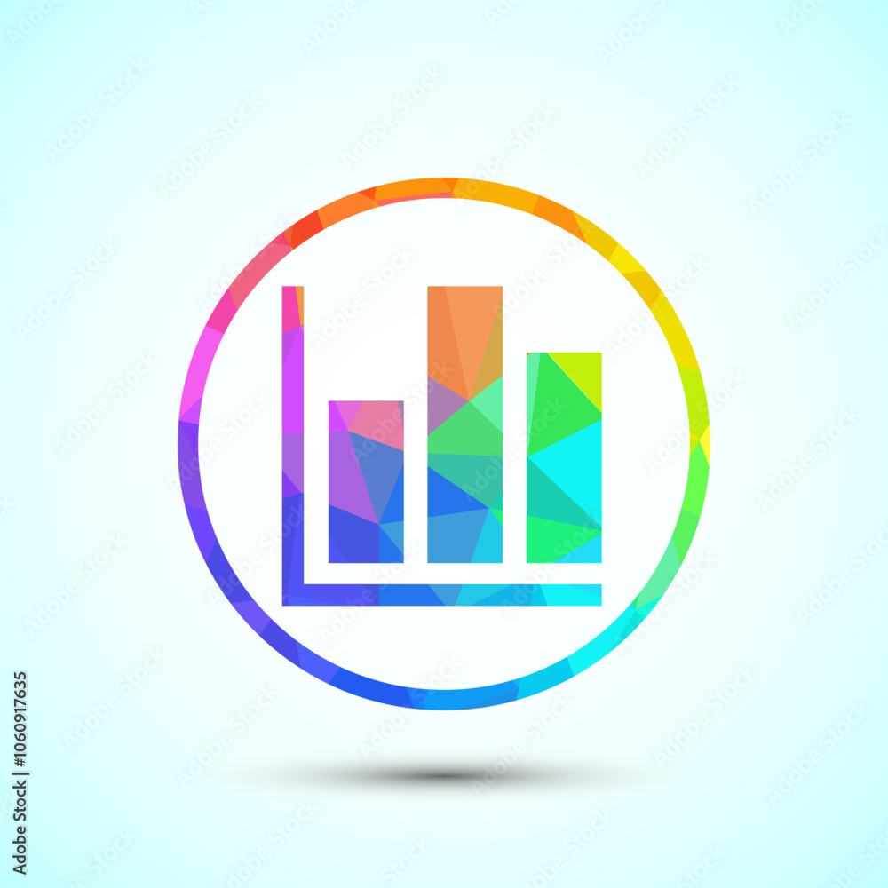 Bar chart logo design illustration, Graph icon, Growth logo sign, Growth chart low poly style Bar chart logo design illustration, Graph icon, Growth logo sign, Growth chart low poly style