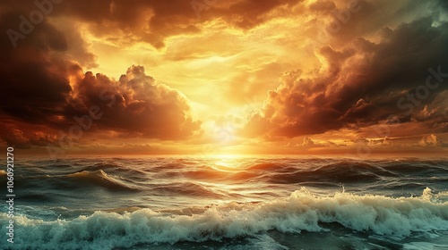 Obraz na płótnie The Bible, the Book of existence, creation of the world. And God made the firmament, and divided the waters which were under the firmament from the waters which were above the firmament. w salonie