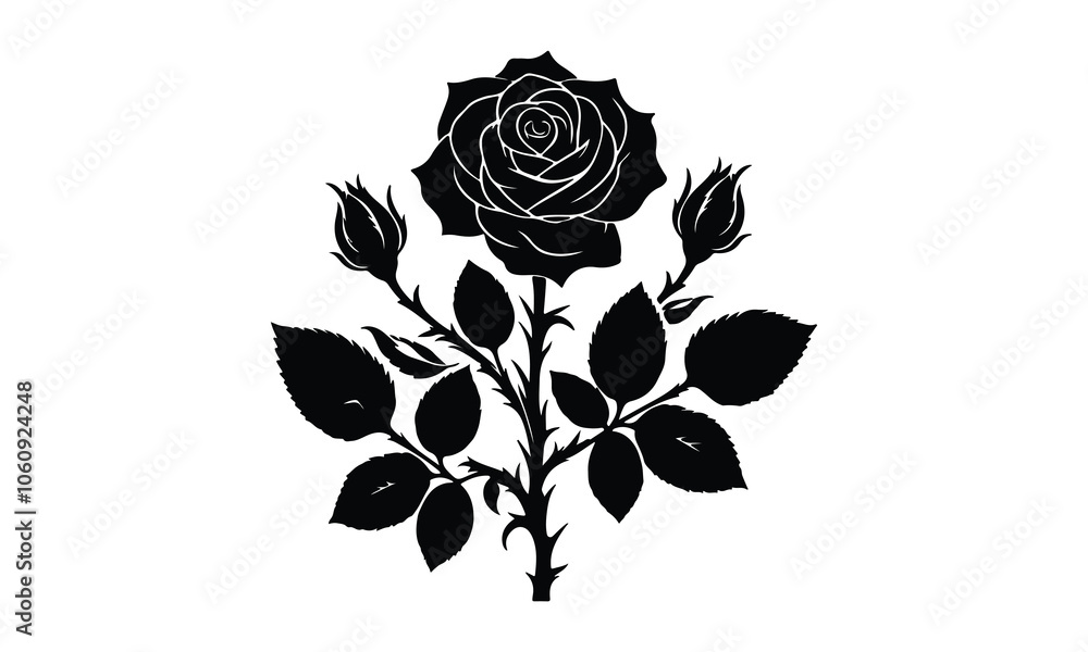 silhouette rose, Roses tattoo. Black roses vector design. Black silhouette of rose, Valentines day silhouette of rose element set. Romantic, rose silhouette vector and white background silhouette rose, Roses tattoo. Black roses vector design. Black silhouette of rose, Valentines day silhouette of rose element set. Romantic, rose silhouette vector and white background