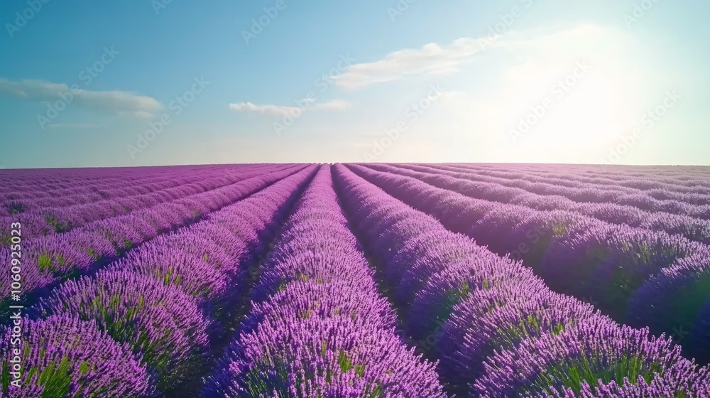 Naklejka premium Lavender Field at Sunset