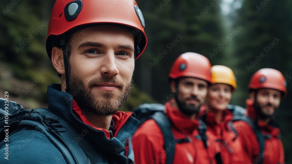 Emergency Rescue Team Preparing for Adventure Emergency Rescue Team Preparing for Adventure