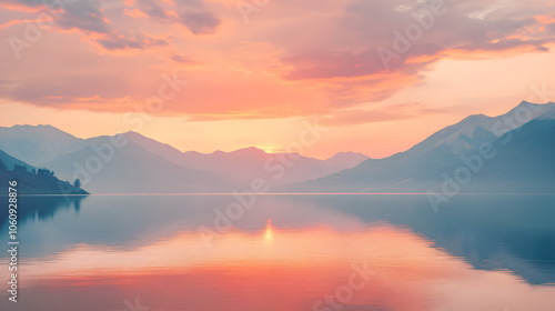 Idyllic Somnolent Sunsets: A Tranquil Lake at Dusk for Contemplation and Serenity