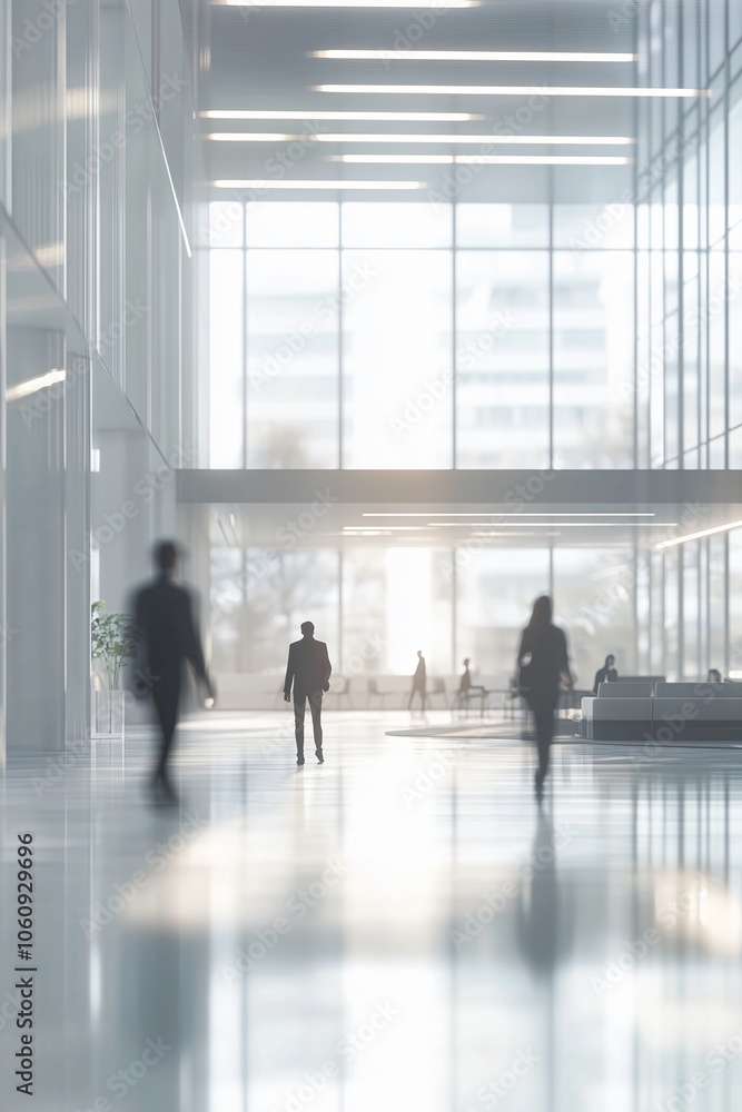 Blurred background capturing the dynamic vibe of a modern workplace including blurred motion of people moving through the office Blurred background capturing the dynamic vibe of a modern workplace including blurred motion of people moving through the office